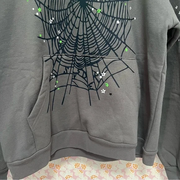 Sp5der Cotton BritishSpiderweb Print Sweatshirt
